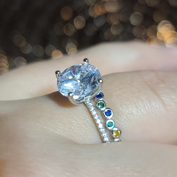 3ct Zircon Diamond Sterling Silver Zircon Pave Statement Piece Engagement - Picture 16 of 16